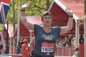 Marianne running the London Marathon for Money for Madagascar
